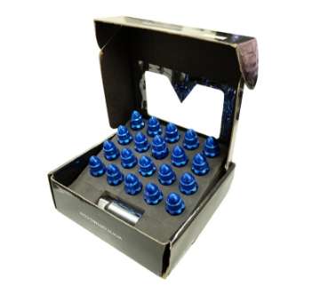 Picture of NRG 500 Series M12 X 1-5 Bullet Shape Steel Lug Nut Set - 21 Pc w-Lock Key - Blue