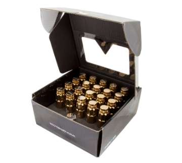 Picture of NRG 700 Series M12 X 1-25 Steel Lug Nut w-Dust Cap Cover Set 21 Pc w-Locks & Socket - Chrome Gold