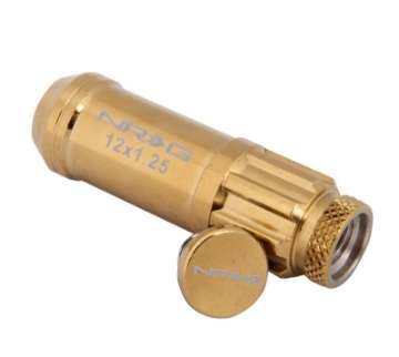 Picture of NRG 700 Series M12 X 1-25 Steel Lug Nut w-Dust Cap Cover Set 21 Pc w-Locks & Socket - Chrome Gold