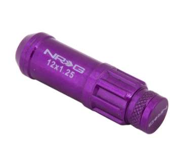 Picture of NRG 700 Series M12 X 1-25 Steel Lug Nut w-Dust Cap Cover Set 21 Pc w-Locks & Lock Socket - Purple