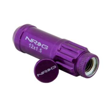 Picture of NRG 700 Series M12 X 1-5 Steel Lug Nut w-Dust Cap Cover Set 21 Pc w-Locks & Lock Socket - Purple