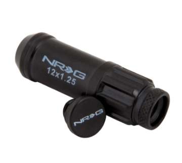 Picture of NRG 700 Series M12 X 1-25 Steel Lug Nut w-Dust Cap Cover Set 21 Pc w-Locks & Lock Socket - Black