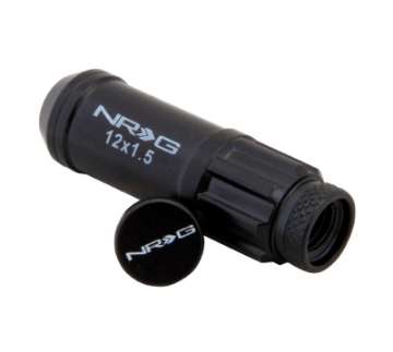 Picture of NRG 700 Series M12 X 1-5 Steel Lug Nut w-Dust Cap Cover Set 21 Pc w-Locks & Lock Socket - Black