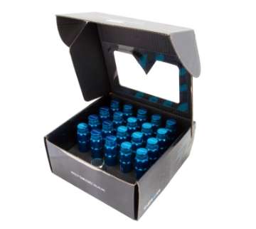 Picture of NRG 700 Series M12 X 1-25 Steel Lug Nut w-Dust Cap Cover Set 21 Pc w-Locks & Lock Socket - Blue