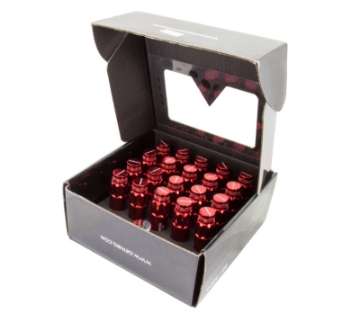 Picture of NRG 700 Series M12 X 1-25 Steel Lug Nut w-Dust Cap Cover Set 21 Pc w-Locks & Lock Socket - Red