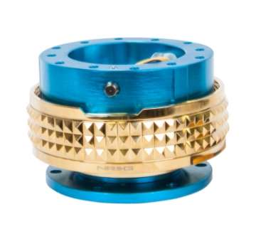 Picture of NRG Quick Release Kit - Pyramid Edition - New Blue Body - Chrome Gold Pyramid Ring