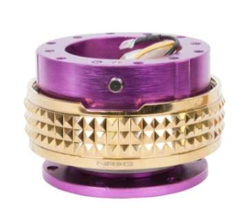 Picture of NRG Quick Release Kit - Pyramid Edition - Purple Body - Chrome Gold Pyramid Ring