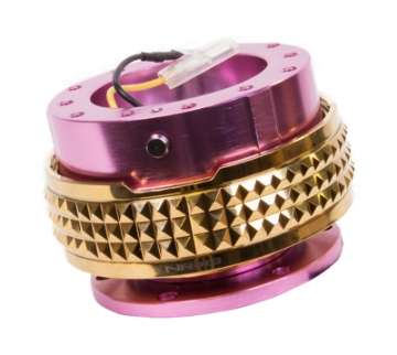 Picture of NRG Quick Release Kit - Pyramid Edition - Pink Body - Chrome Gold Pyramid Ring