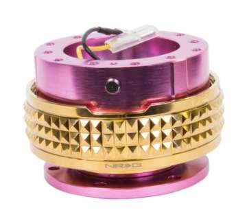 Picture of NRG Quick Release Kit - Pyramid Edition - Pink Body - Chrome Gold Pyramid Ring