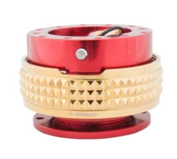 Picture of NRG Quick Release Kit - Pyramid Edition - Red Body - Chrome Gold Pyramid Ring