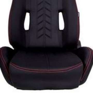 Picture of NRG Sport Seats Pair Cloth w-NRG Logo & NRG Arrow Cushion Imprint - Black w-Red Stitch