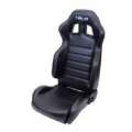 Picture of NRG Reclinable Sport Seats Pair PVC Leather w-NRG Logo - Black w-White Stitching