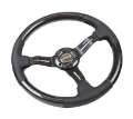 Picture of NRG Carbon Fiber Steering Wheel 350mm - 1-5in- Deep Leather Trim w-Blk Stitch & Slit Cutout Spokes