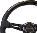 Picture of NRG Carbon Fiber Steering Wheel 350mm -1-5in- Deep Leather Trim w-Red Stitch & Slit Cutout Spokes