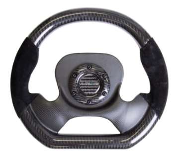 Picture of NRG Carbon Fiber Steering Wheel 320mm CF Center Plate & Two-Tone Carbon w-Suede Trim Handles