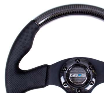 Picture of NRG Carbon Fiber Steering Wheel 315mm Leather Trim w-Black Stitching