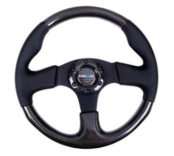 Picture of NRG Carbon Fiber Steering Wheel 315mm Leather Trim w-Black Stitching