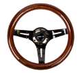 Picture of NRG Classic Wood Grain Steering Wheel 310mm Dark Wood & Black Line Inlay w-Blk Chrome 3-Spoke Ctr