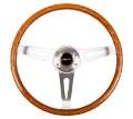 Picture of NRG Classic Wood Grain Steering Wheel 365mm Wood w-Metal Accents & Polished Alum- 3-Spoke Center