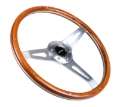 Picture of NRG Classic Wood Grain Steering Wheel 365mm Wood w-Metal Accents & Polished Alum- 3-Spoke Center