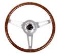 Picture of NRG Classic Wood Grain Steering Wheel 365mm Wood w-Metal Inserts & Brushed Alum- 3-Spoke Center