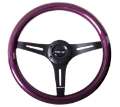 Picture of NRG Classic Wood Grain Steering Wheel 350mm Purple Pearl-Flake Paint w-Black 3-Spoke Center