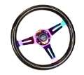 Picture of NRG Classic Wood Grain Steering Wheel 350mm Black Sparkle-Galaxy Color w-Neochrome 3-Spoke