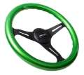 Picture of NRG Classic Wood Grain Steering Wheel 350mm Green Pearl-Flake Paint w-Black 3-Spoke Center