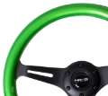 Picture of NRG Classic Wood Grain Steering Wheel 350mm Green Pearl-Flake Paint w-Black 3-Spoke Center