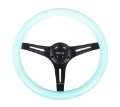 Picture of NRG Classic Wood Grain Steering Wheel 350mm Minty Fresh Color Grip w-Black 3-Spoke Center