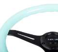 Picture of NRG Classic Wood Grain Steering Wheel 350mm Minty Fresh Color Grip w-Black 3-Spoke Center