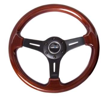 Picture of NRG Classic Wood Grain Steering Wheel 330mm Wood Grain w-Matte Black 3-Spoke Center