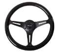 Picture of NRG Classic Wood Grain Steering Wheel 350mm Black Paint Grip w-Black 3-Spoke Center