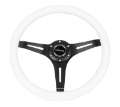 Picture of NRG Classic Wood Grain Steering Wheel 350mm White Paint Grip w-Black 3-Spoke Center