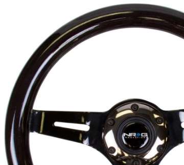 Picture of NRG Classic Wood Grain Steering Wheel 310mm White w-Neochrome 3-Spoke Center