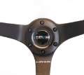 Picture of NRG Reinforced Steering Wheel 350mm - 3in- Deep Blk Suede w-Blk BBall Stitch Odi Bakchis Edition