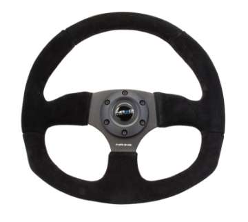 Picture of NRG Reinforced Steering Wheel 320mm Horizontal - 330mm Vertical Black Suede w-Black Stitching