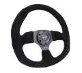 Picture of NRG Reinforced Steering Wheel 320mm Horizontal - 330mm Vertical Black Suede w-Black Stitching