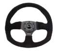 Picture of NRG Reinforced Steering Wheel 320mm Horizontal - 330mm Vertical Black Suede w-Black Stitching