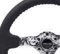 Picture of NRG Reinforced Steering Wheel 350mm - 3in- Deep Blk Leather w-Hydrodipped Digi-Camo Spokes