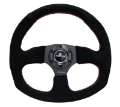 Picture of NRG Reinforced Steering Wheel 320mm Horizontal - 330mm Vertical Suede w-Red Stitch