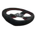 Picture of NRG Reinforced Steering Wheel 320mm Horizontal - 330mm Vertical Suede w-Red Stitch