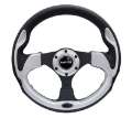 Picture of NRG Reinforced Steering Wheel 320mm Blk w-Silver Trim & 5mm 3-Spoke