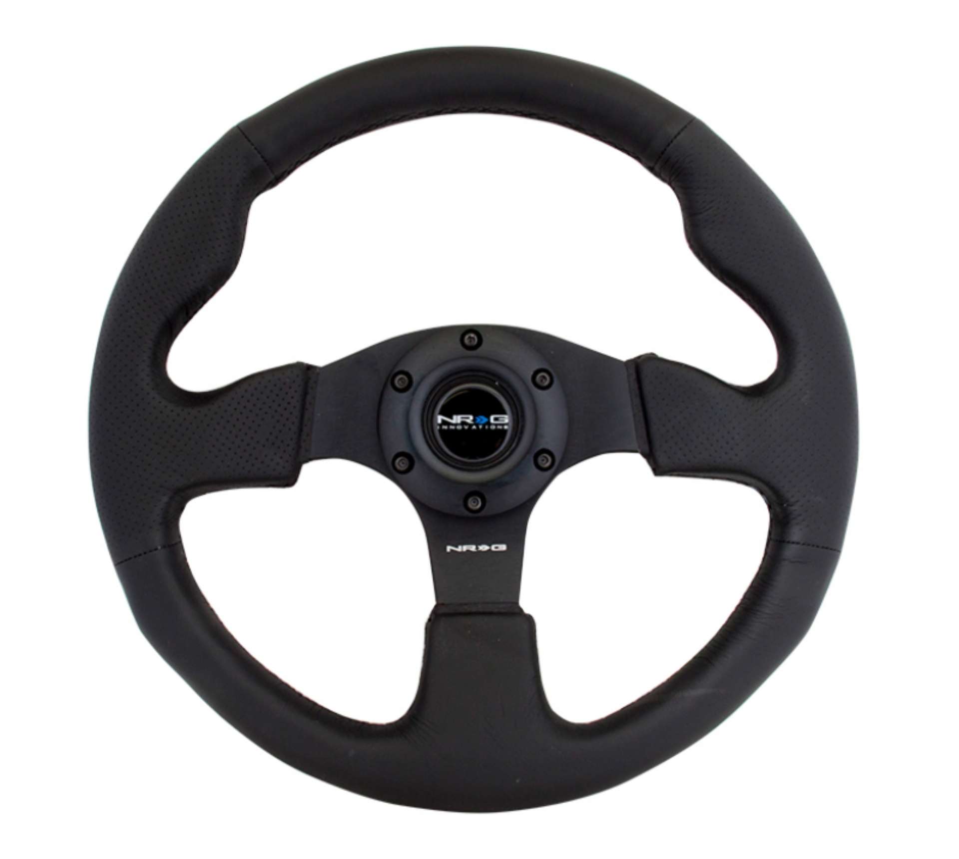 Picture of NRG Reinforced Steering Wheel 320mm Black Leather w-Black Stitching