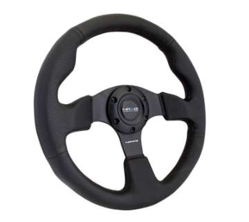 Picture of NRG Reinforced Steering Wheel 320mm Black Leather w-Black Stitching