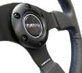 Picture of NRG Reinforced Steering Wheel 320mm Black Leather w-Blue Stitching