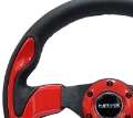 Picture of NRG Reinforced Steering Wheel 320mm Blk w-Red Trim & 5mm 3-Spoke