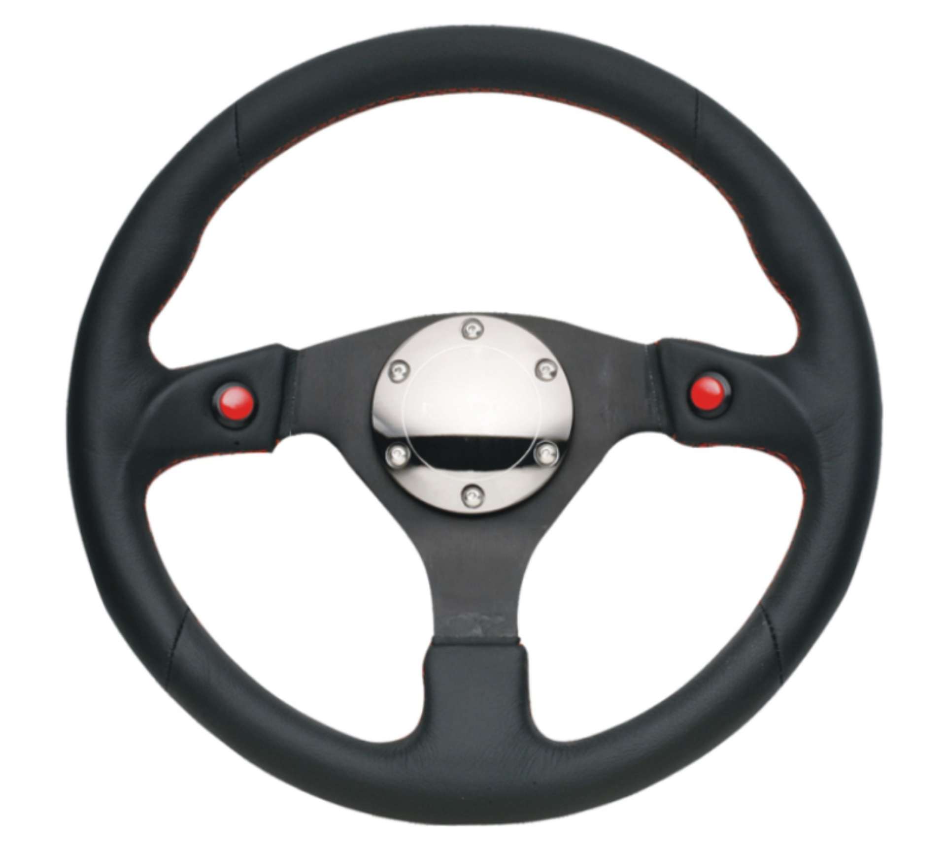 Picture of NRG Reinforced Steering Wheel 320mm Blk Leather w-Dual Buttons