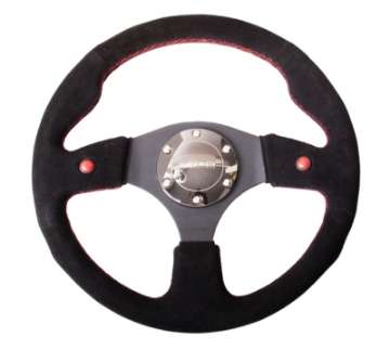 Picture of NRG Reinforced Steering Wheel 320mm Blk Suede w-Dual Buttons