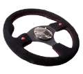 Picture of NRG Reinforced Steering Wheel 320mm Blk Suede w-Dual Buttons